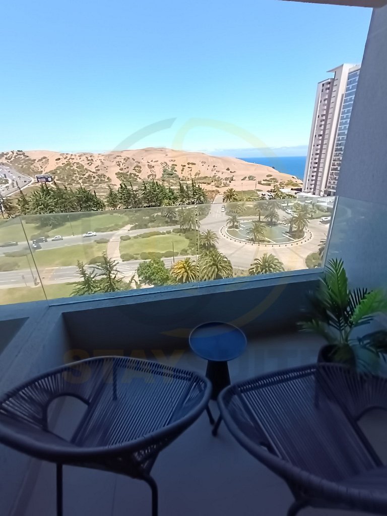 Lindo apartamento com vista para as dunas, em Concón.