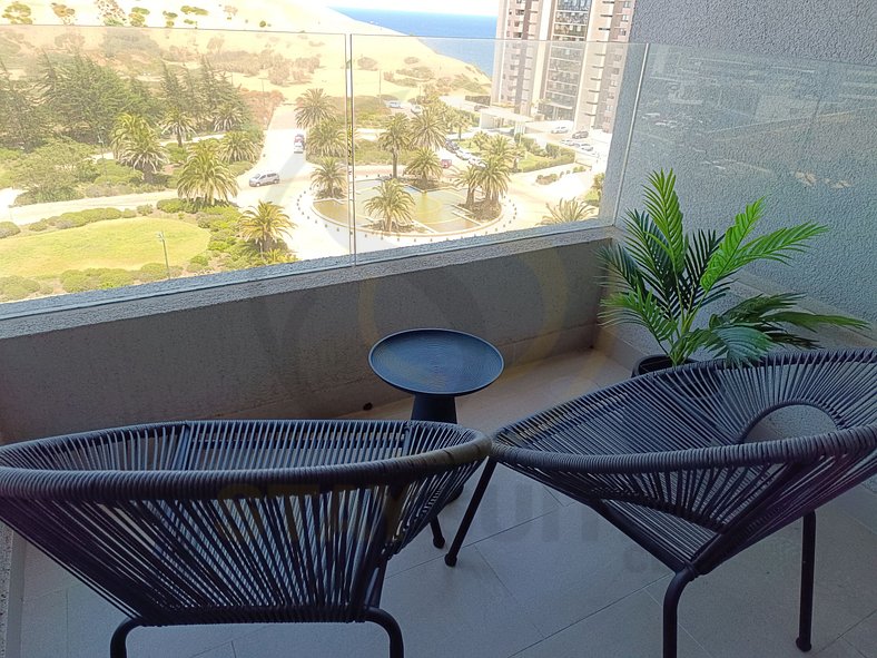 Lindo apartamento com vista para as dunas, em Concón.